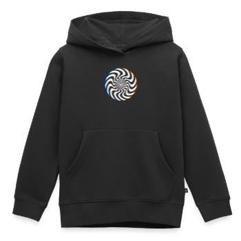 Glitch Spirale – Optische Täuschung - Kinder Premium Organic Hoodie - Schwarz - Vorne - AI Model Kid Male (0cm)