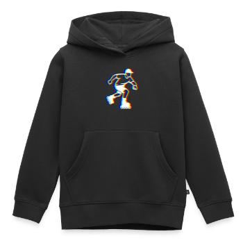 Glitch Skater – Coole Fahrt - Kinder Premium Organic Hoodie - Schwarz - Vorne - AI Model Kid Male (0cm)