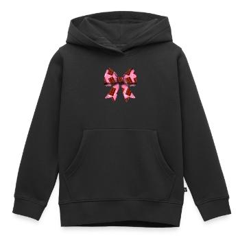 Motif de barre chocolatée Coquette Bow - Sweat Premium à capuche enfant bio - noir - Devant - AI Model Kid Male (0cm)