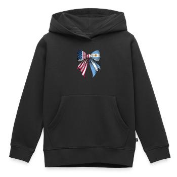 Coquette Arc Argentine Racines Argentine - Sweat Premium à capuche enfant bio - noir - Devant - AI Model Kid Male (0cm)