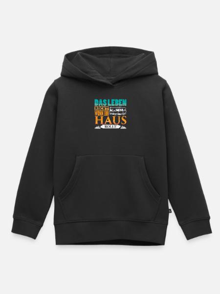 Camper Camping Wohnwagen Spruch - Kinder Premium Organic Hoodie - Schwarz
