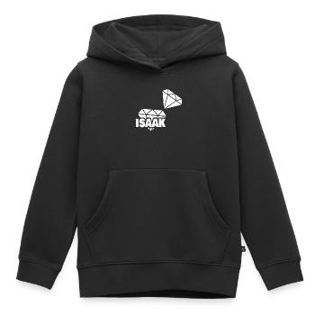 Le précieux Isaac - Sweat Premium à capuche enfant bio - noir - Devant - AI Model Kid Male (0cm)