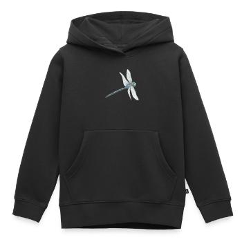 Blaugrüne Libelle Illustration - Kinder Premium Organic Hoodie - Schwarz - Vorne - AI Model Kid Male (0cm)