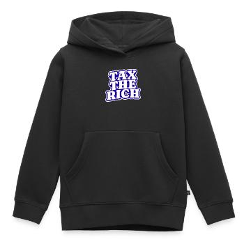 Taxer les riches - Sweat Premium à capuche enfant bio - noir - Devant - AI Model Kid Male (0cm)