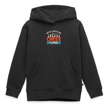 Échiquier des joueurs d’échecs - Sweat Premium à capuche enfant bio - noir - Devant - AI Model Kid Male (0cm)