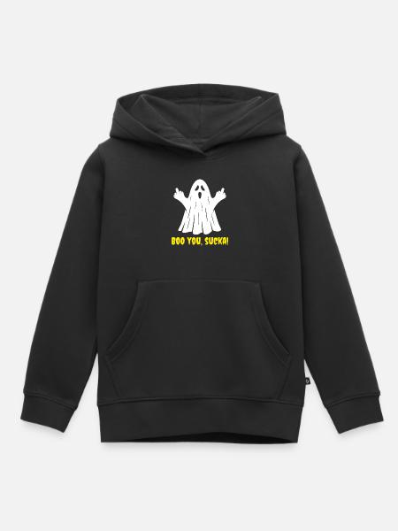 Lustig, buh! Halloween-Geist - Kinder Premium Organic Hoodie - Schwarz