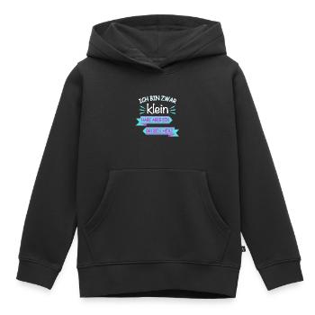 Ich bin zwar klein großes Herz Spruch - Kinder Premium Organic Hoodie - Schwarz - Vorne - AI Model Kid Male (0cm)