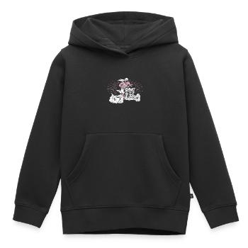 Quad - Kinder Premium Organic Hoodie - Schwarz - Vorne - AI Model Kid Male (0cm)