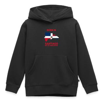 République dominicaine - Sweat Premium à capuche enfant bio - noir - Devant - AI Model Kid Male (0cm)