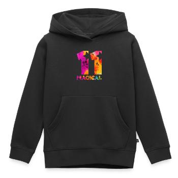 MAGICAL 11. GEBURTSTAG EINHORN - Kinder Premium Organic Hoodie - Schwarz - Vorne - AI Model Kid Male (0cm)