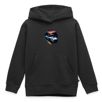 Voiture de sport - Sweat Premium à capuche enfant bio - noir - Devant - AI Model Kid Male (0cm)