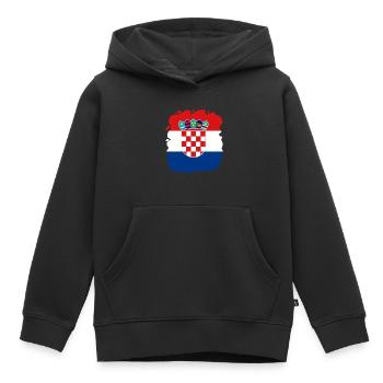 Kroatien Flagge Adria Zagreb Kroatische Fahne - Kinder Premium Organic Hoodie - Schwarz - Vorne - AI Model Kid Male (0cm)