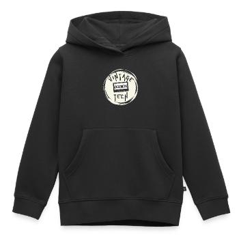 VINTAGE TECH - Kids Premium Organic Hoodie - black - Front - AI Model Kid Male (0cm)