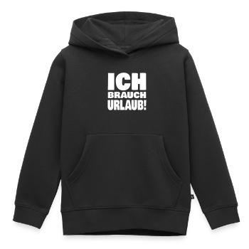 Urlaub Ich brauch Urlaub Burnout gestresst Stress - Kinder Premium Organic Hoodie - Schwarz - Vorne - AI Model Kid Male (0cm)