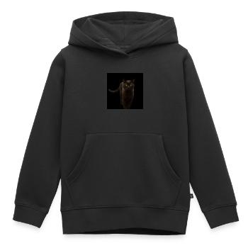 chat noir chat chaton - Sweat Premium à capuche enfant bio - noir - Devant - AI Model Kid Male (0cm)