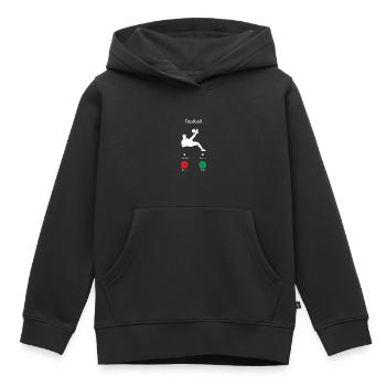 FOOTBALL M’ÉNERVE ! -JE DOIS CLIQUER GO ! - Sweat Premium à capuche enfant bio - noir - Devant - AI Model Kid Male (0cm)