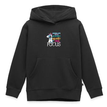 Einhorn Fotograf Fotografin Geschenk Kamera - Kinder Premium Organic Hoodie - Schwarz - Vorne - AI Model Kid Male (0cm)
