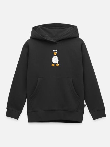 Cute little penguin with vintage look - Kids Premium Organic Hoodie - black
