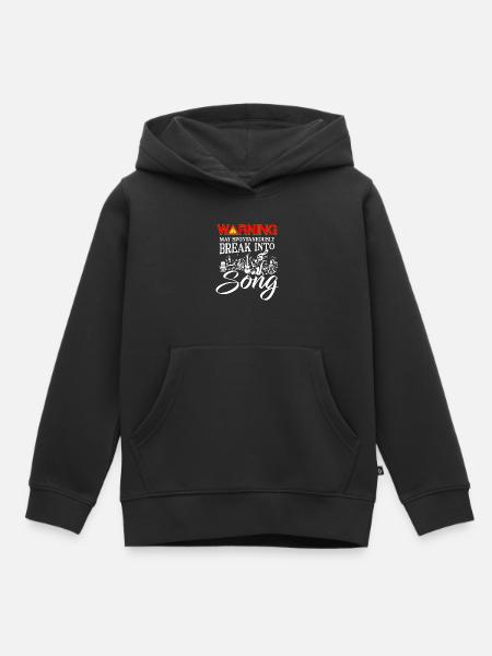 Warning may spontaneously break into Song - Sweat Premium à capuche enfant bio - noir