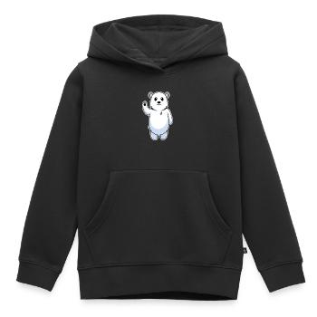 Ours polaire ours polaire ours - Sweat Premium à capuche enfant bio - noir - Devant - AI Model Kid Male (0cm)