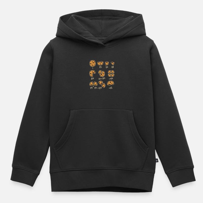 Biscuits biscuit chocolate math fractions teacher - Kids Premium Organic Hoodie - black