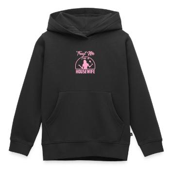 Trust me I'm a housewife Hausfrau - Kinder Premium Organic Hoodie - Schwarz - Vorne - AI Model Kid Male (0cm)