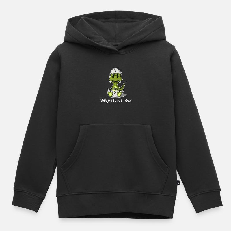 Dino Babysaurus Rex Geschenkidee - Kinder Premium Organic Hoodie - Schwarz