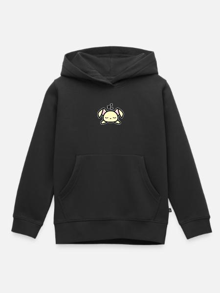 Lindo conejito durmiendo diseño Kawaii estilo dibujo - Premium børne hættetrøje økologisk - sort