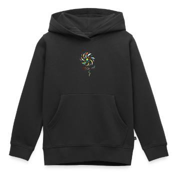 Bunte Windblume - Kinder Premium Organic Hoodie - Schwarz - Vorne - AI Model Kid Male (0cm)