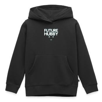 Futur mari - Sweat Premium à capuche enfant bio - noir - Devant - AI Model Kid Male (0cm)