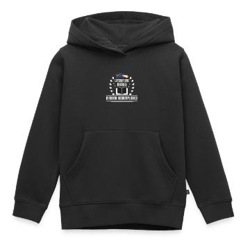 Diplôme en littérature - Sweat Premium à capuche enfant bio - noir - Devant - AI Model Kid Male (0cm)