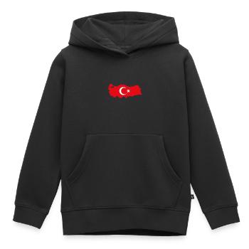 Turkey - Turkey - Türkiye - Kids Premium Organic Hoodie - black - Front - AI Model Kid Male (0cm)