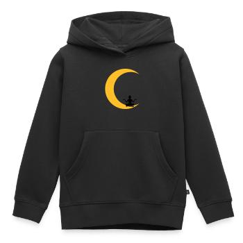 méditer lune yoga prier fitness femme s'aimer - Sweat Premium à capuche enfant bio - noir - Devant - AI Model Kid Male (0cm)