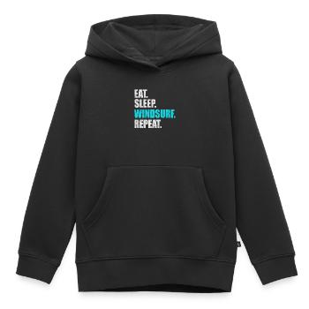 Windsurffer Windsurffer Windsurfing cadeau - Sweat Premium à capuche enfant bio - noir - Devant - AI Model Kid Male (0cm)