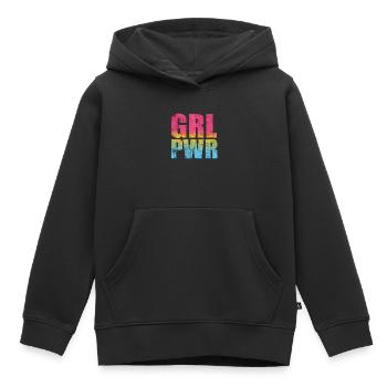 Girl Power - Girl Power - Kids Premium Organic Hoodie - black - Front - AI Model Kid Male (0cm)