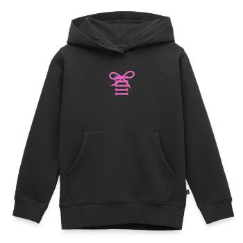 Schleife Schuhbendel Girlie Hipster Geschenk - Kinder Premium Organic Hoodie - Schwarz - Vorne - AI Model Kid Male (0cm)