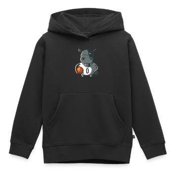 Nilpferd Basketball, geschenk ballsport slamdunk - Kinder Premium Organic Hoodie - Schwarz - Vorne - AI Model Kid Male (0cm)