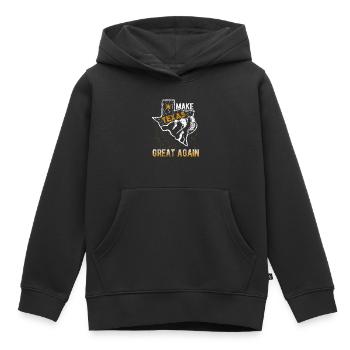Texas - Sweat Premium à capuche enfant bio - noir - Devant - AI Model Kid Male (0cm)