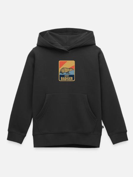 Miel Blaireau Rétro - Sweat Premium à capuche enfant bio - noir