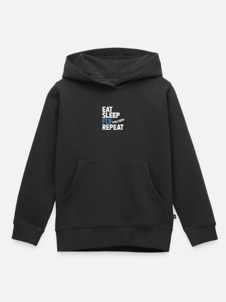 Pilot - Kinder Premium Organic Hoodie - Schwarz