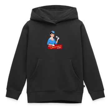 Hôtesse de l'air cadeau - Sweat Premium à capuche enfant bio - noir - Devant - AI Model Kid Male (0cm)
