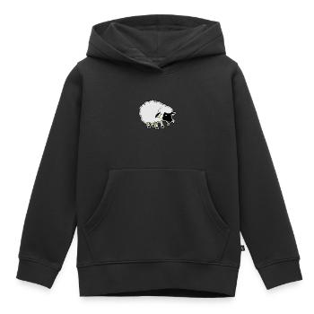 Mouton noir - Sweat Premium à capuche enfant bio - noir - Devant - AI Model Kid Male (0cm)
