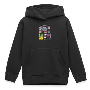90 fête costume costume costume de costumes cassettes - Sweat Premium à capuche enfant bio - noir - Devant - AI Model Kid Male (0cm)