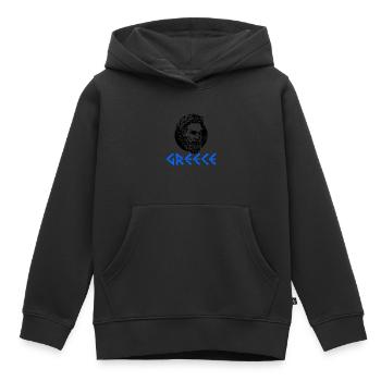 Grèce UE Europe Euro Cadeau - Sweat Premium à capuche enfant bio - noir - Devant - AI Model Kid Male (0cm)