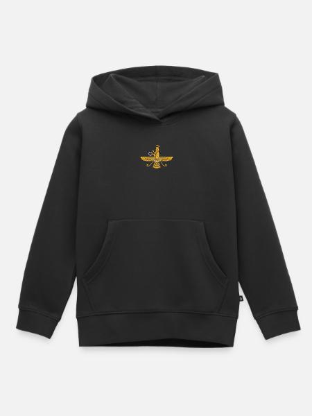 Conception du zoroastrisme de Faravahar - Sweat Premium à capuche enfant bio - noir