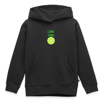 Limette - Kinder Premium Organic Hoodie - Schwarz - Vorne - AI Model Kid Male (0cm)