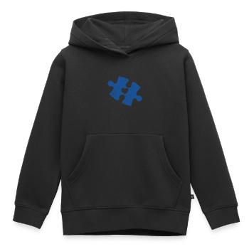 Coeur de l'autisme dans la pièce du puzzle Journée Asperger de l'autisme - Sweat Premium à capuche enfant bio - noir - Devant - AI Model Kid Male (0cm)