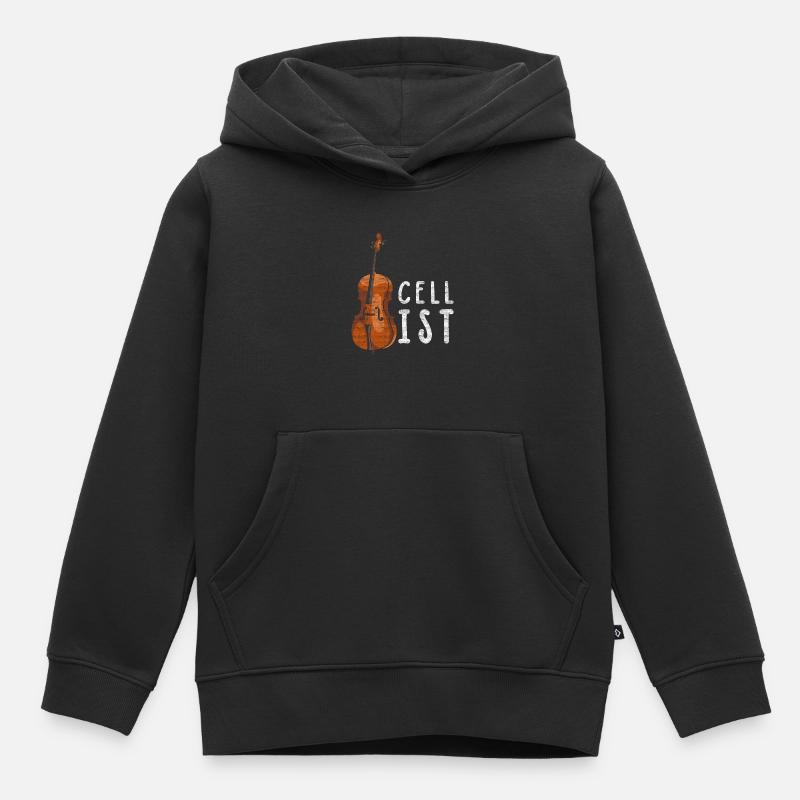 violoncelle - Sweat Premium à capuche enfant bio - noir
