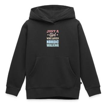 Marche nordique - Sweat Premium à capuche enfant bio - noir - Devant - AI Model Kid Male (0cm)