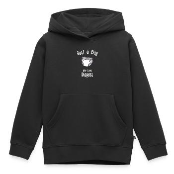 ABDL Diaper designs for Men - Kids Premium Organic Hoodie - black - Front - AI Model Kid Male (0cm)